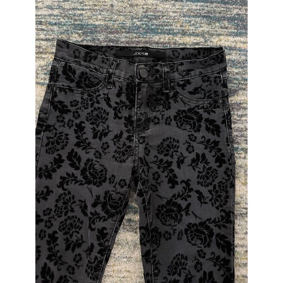 7 FOR ALL MANKIND GIRLS FLORAL FLOCKED SKINNY JEANS SZ 14 - Picture 3 of 6